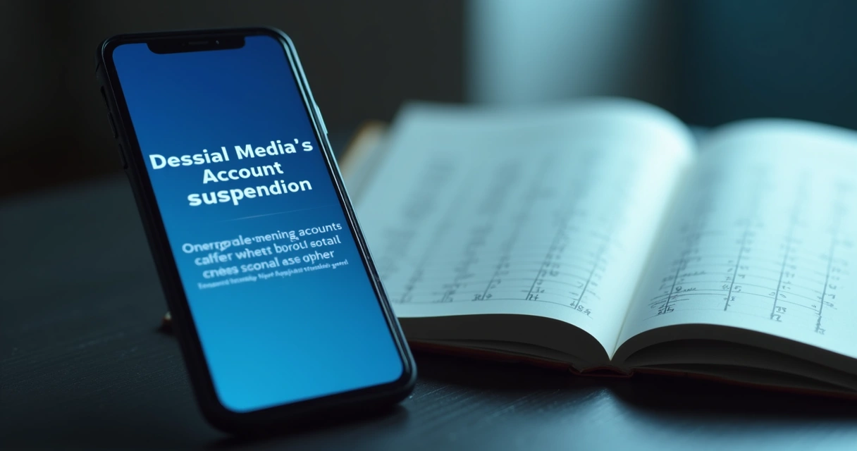 Celular mostrando bloqueio de conta no Instagram ao lado de agenda vazia 