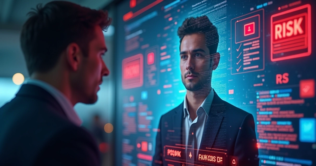 Perfil de executivo sendo analisado digitalmente