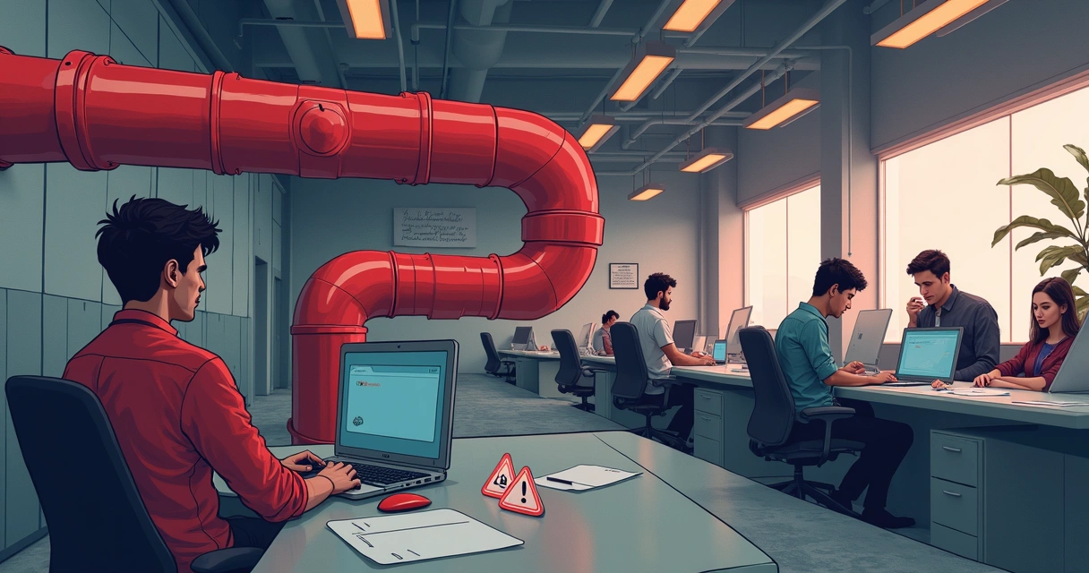 Desenho mostrando APIs antigas e inseguras em empresa 