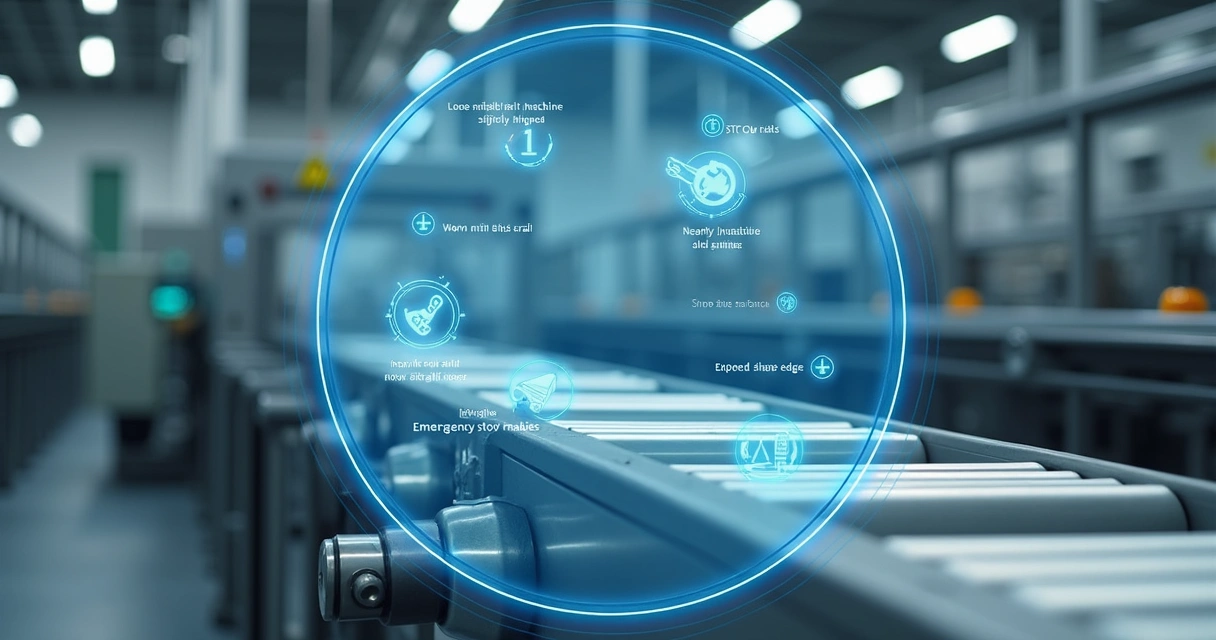 Raio-x destacado sobre esteira de produção revelando riscos ocultos 