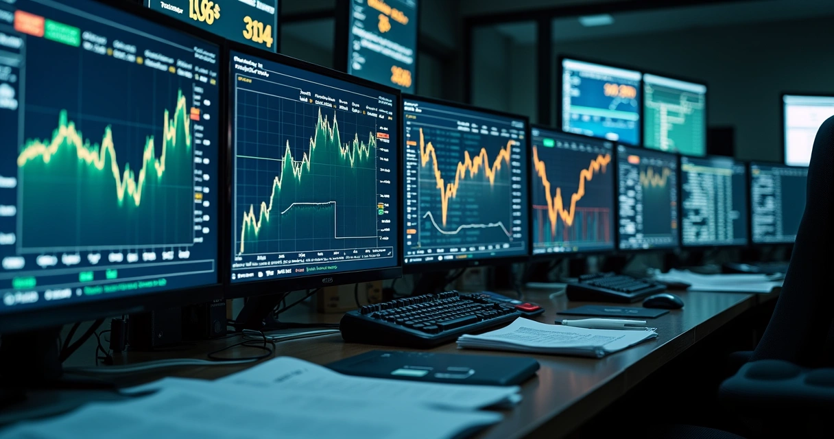 Painel de controle mostrando gráficos de risco em operação de esmagamento de soja 