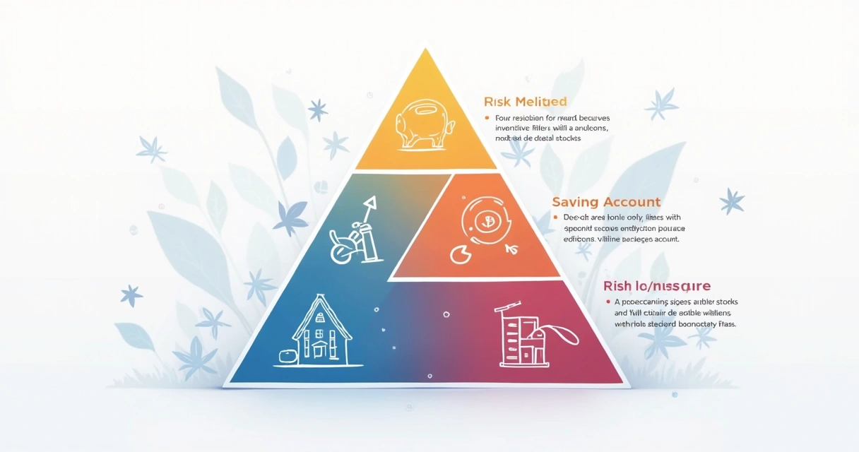 Diagram showing levels of risk and reward in investments