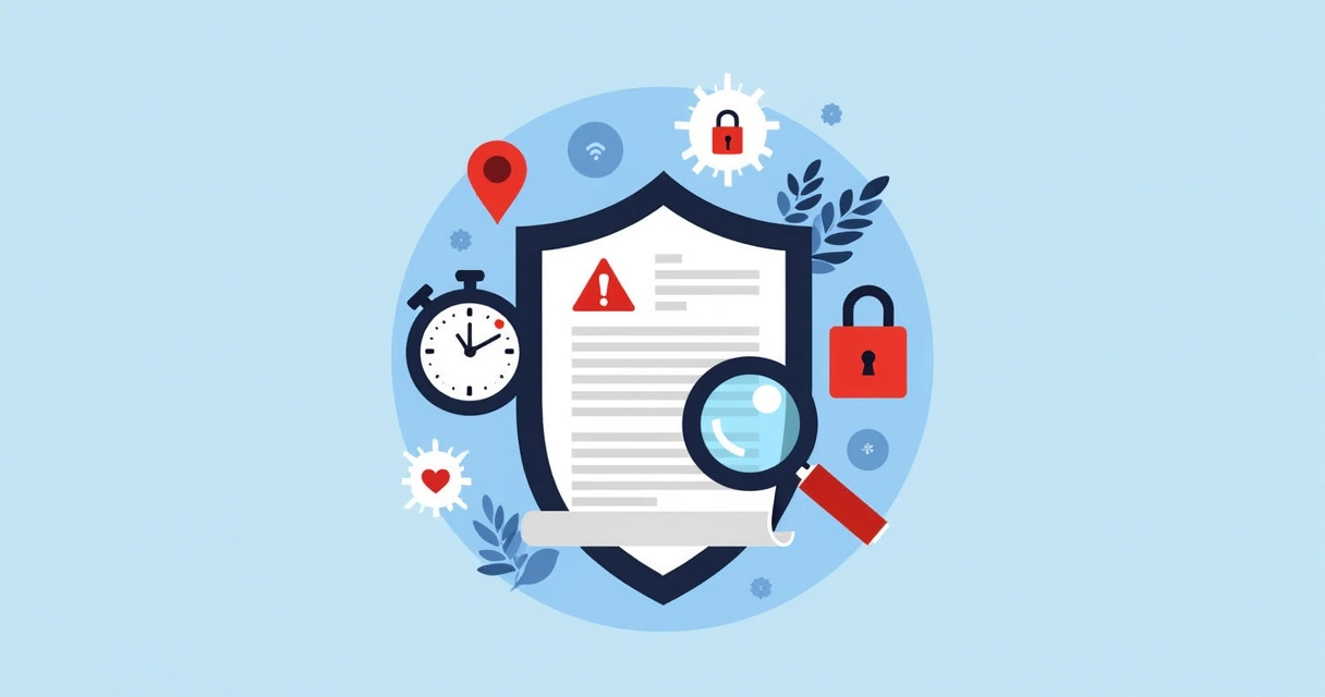 Icons showing contract risks and risk management 