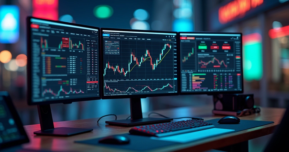 Chart with stop-loss, risk controls, and position size on trading screen 