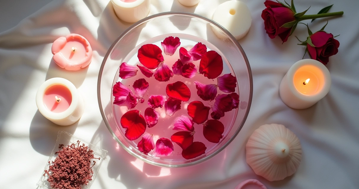 Banho energético com rosas e velas para atração amorosa 
