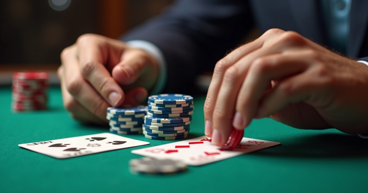 River decision with chips ready for a value bet 