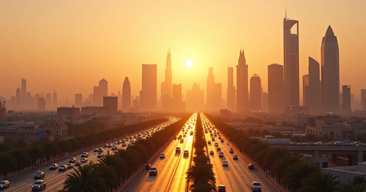 Riyadh city skyline at dusk with modern office towers 