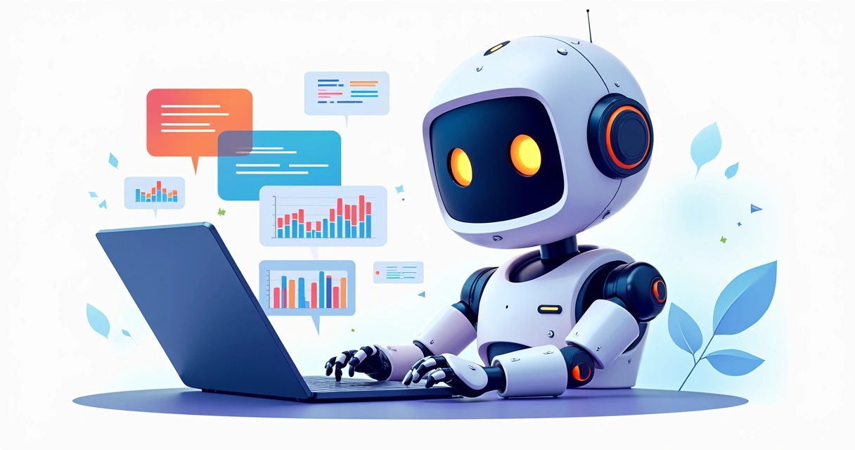 Robô analisando dados de apostas em notebook 