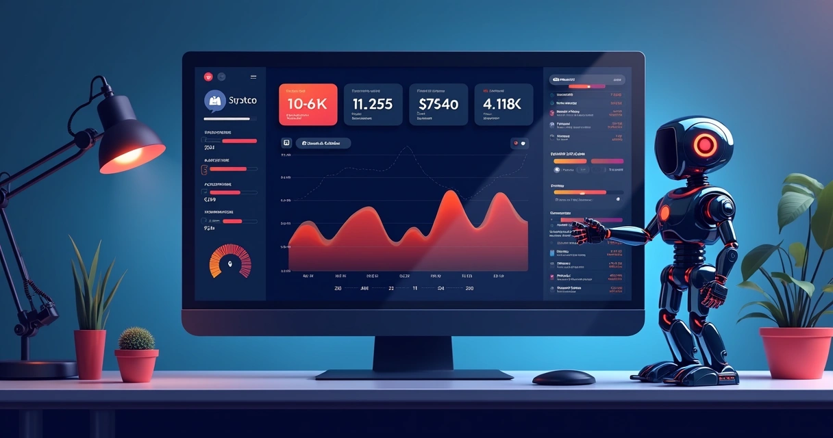 Painel digital de robô de apostas esportivas mostrando painel de análise, gráficos e integração com Telegram 