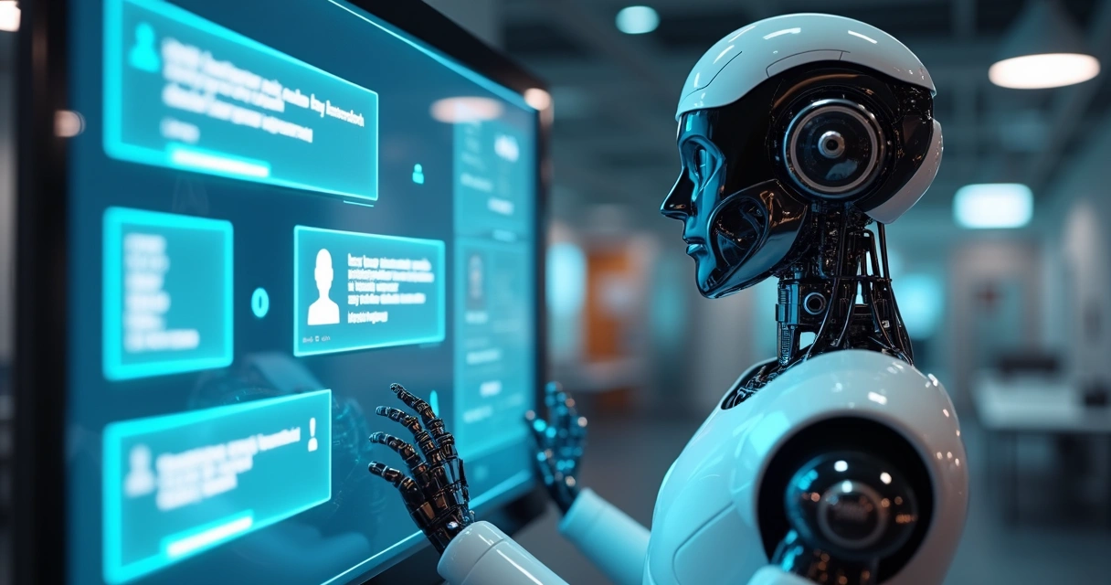 Robo digital conversa com cliente em chat online 