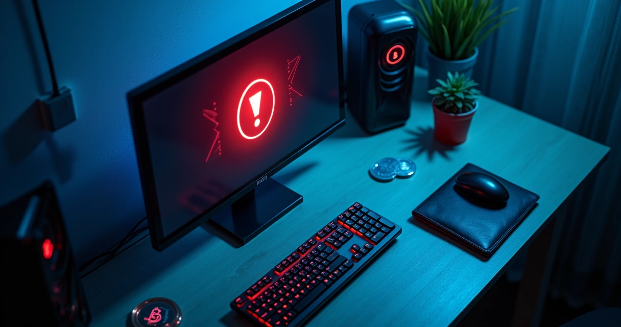 Pantalla de computadora con mensaje de alerta de hackeo 