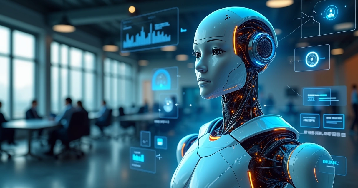 Robô virtual personalizado em ambiente de escritório digital 