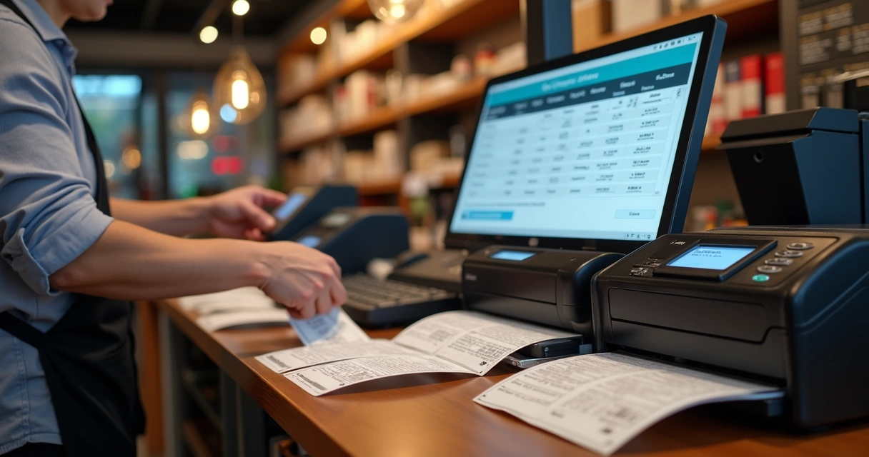 Robô de impressão processando pedidos de e-commerce 