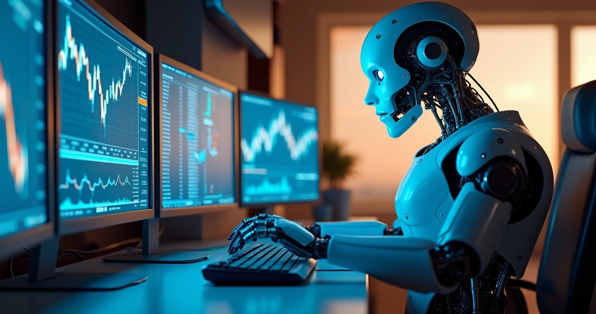 Robô analisa gráficos enquanto realiza operações na bolsa 