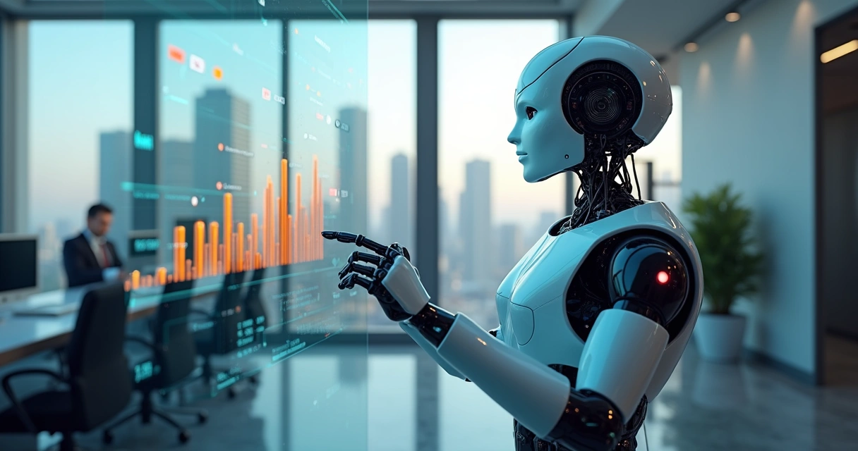 Robô de trading ajustando posição de investimentos em ambiente real 