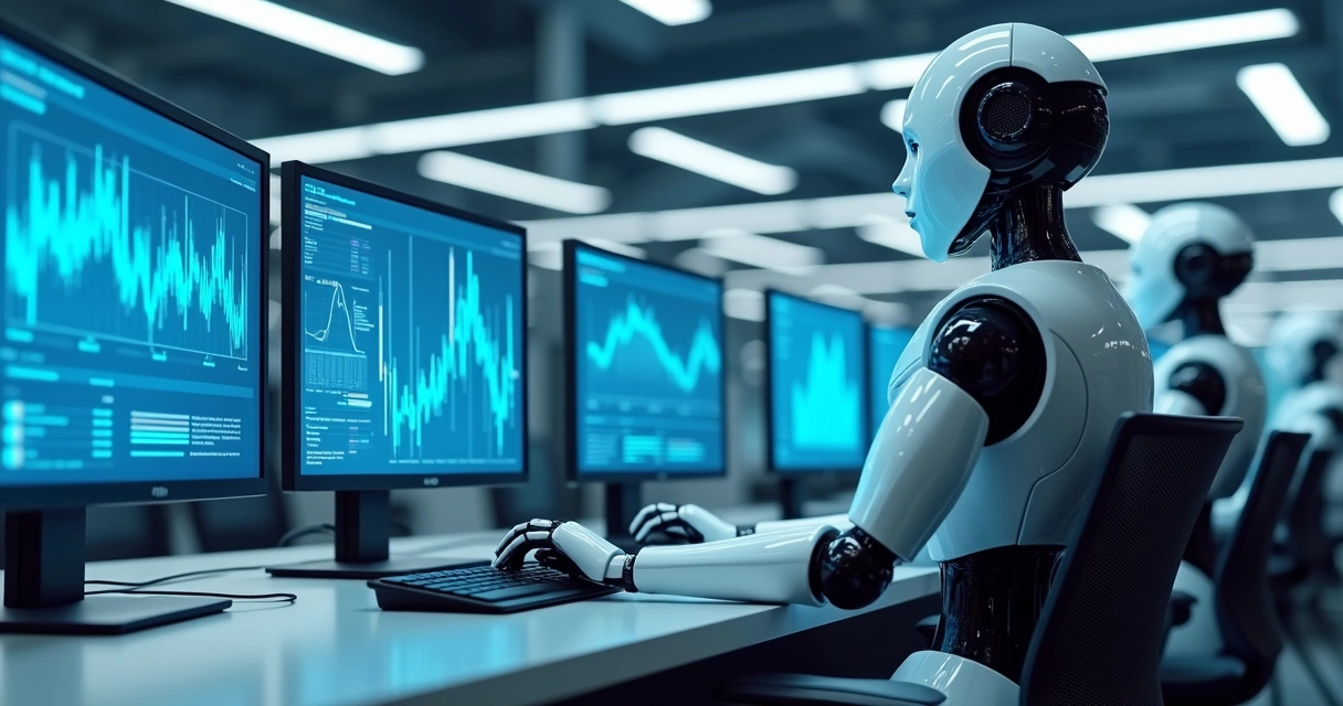 Robôs digitais operando sistemas de cobrança em ambiente corporativo 