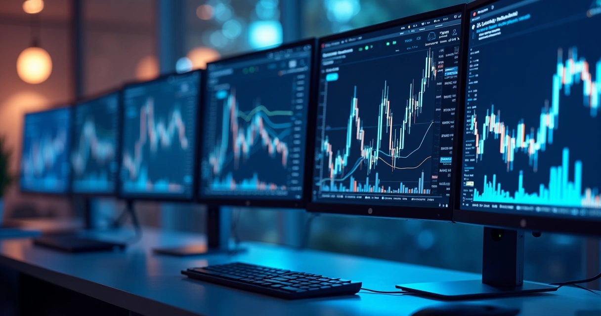 Robôs de criptomoedas operando em diferentes telas