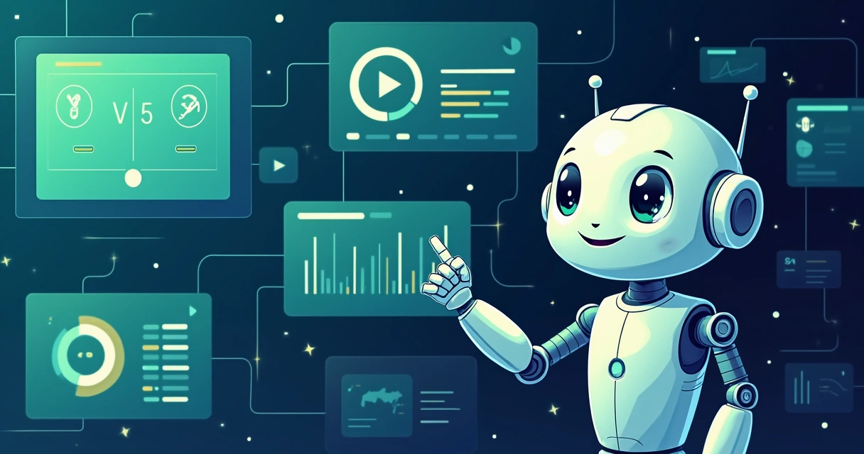 Robô digital analisando probabilidades de futebol em telas e gráficos digitais. 