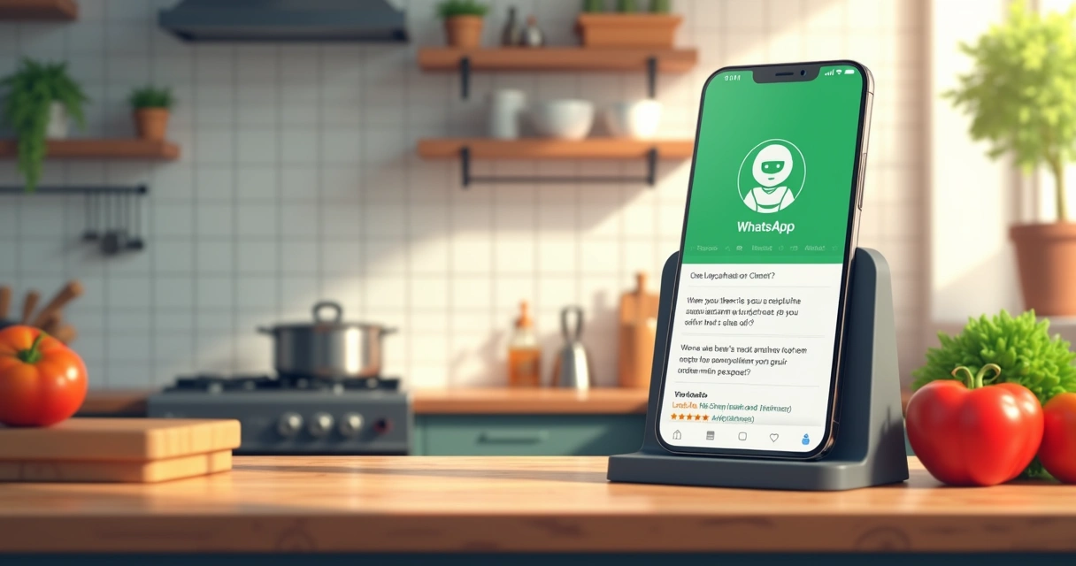 Bot de WhatsApp interagindo com mensagens personalizadas em restaurante 