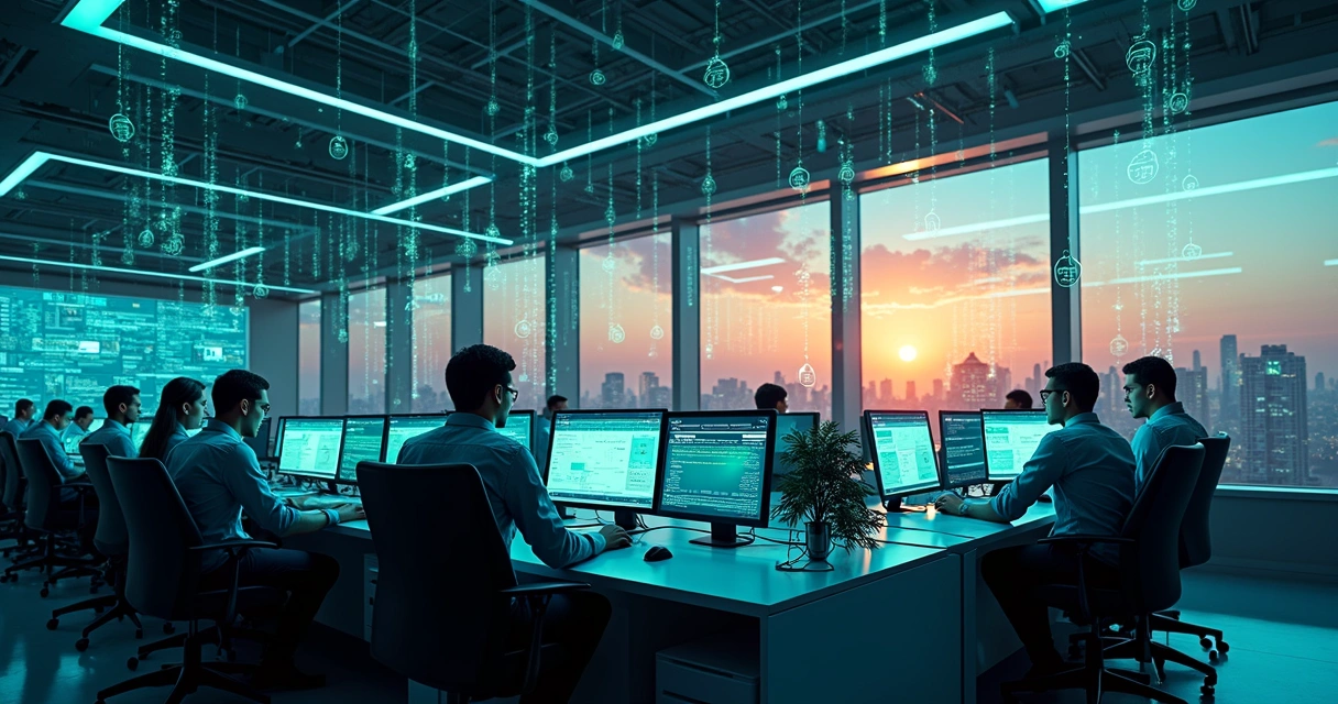 Robôs traders operando bolsa de valores