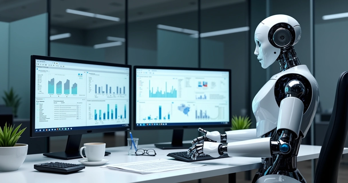 Robô colaborador digital integrando sistemas contábeis 