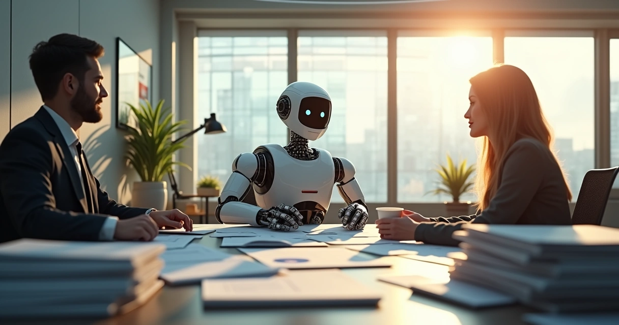 Robô digital em ambiente de escritório contábil 