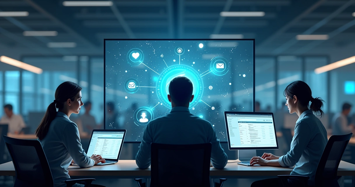 Equipe de escritório contábil com automação RPA 