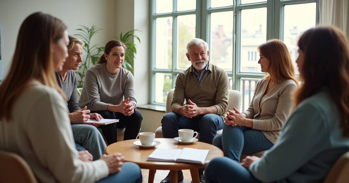 Grupo em roda de conversa com escuta atenta