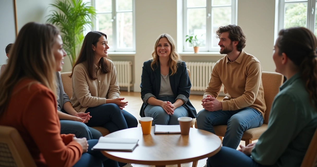 Grupo em roda de conversa inclusiva 