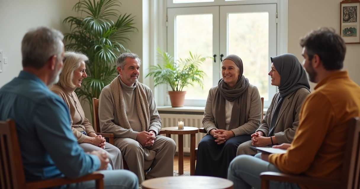 Pessoas de diferentes tradições em roda de conversa
