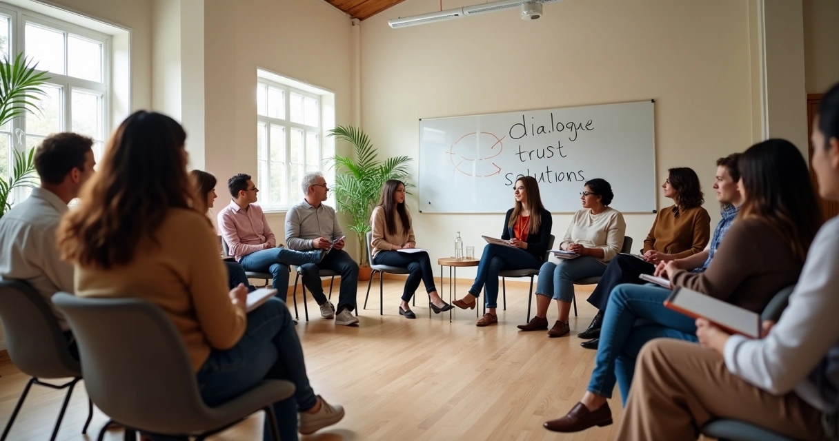 Roda de escuta com pessoas em espaço comunitário