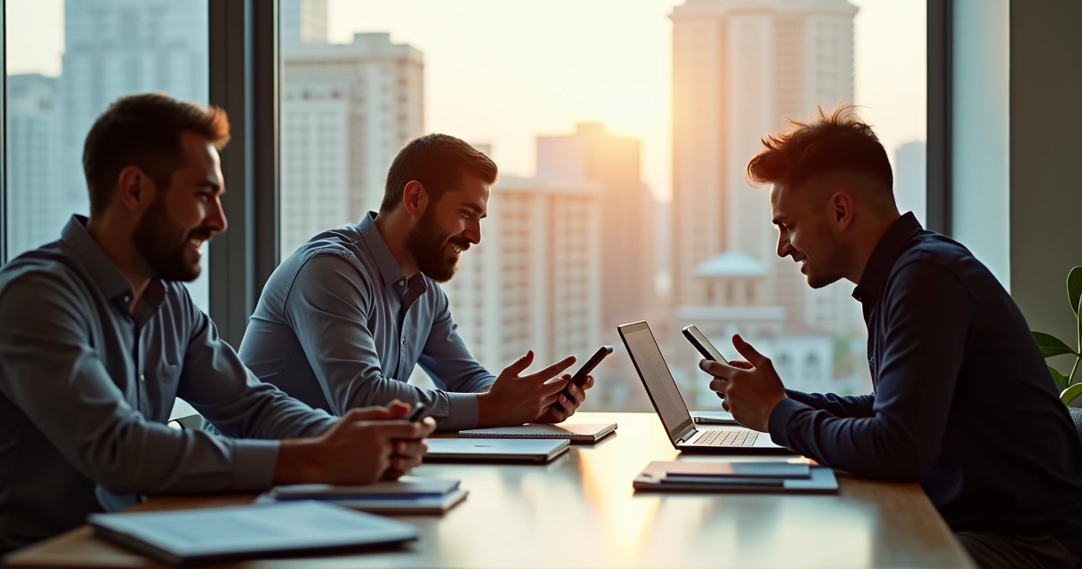 Pessoas conversando sobre apostas e notícias em uma mesa 
