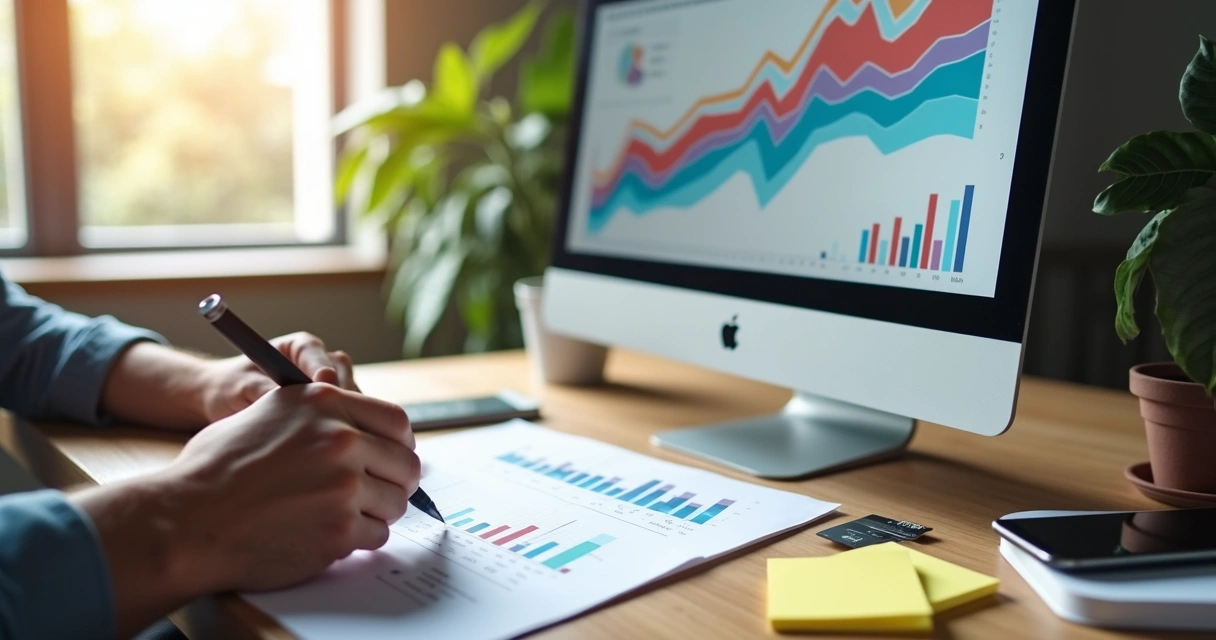 Gráfico mostrando retorno sobre investimento em vendas digitais 