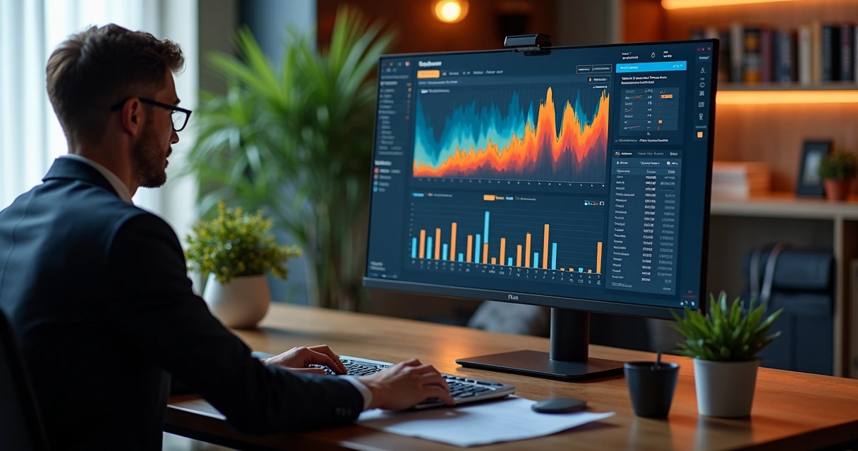 Gráfico de ROI de vendas otimizado por inteligência artificial 