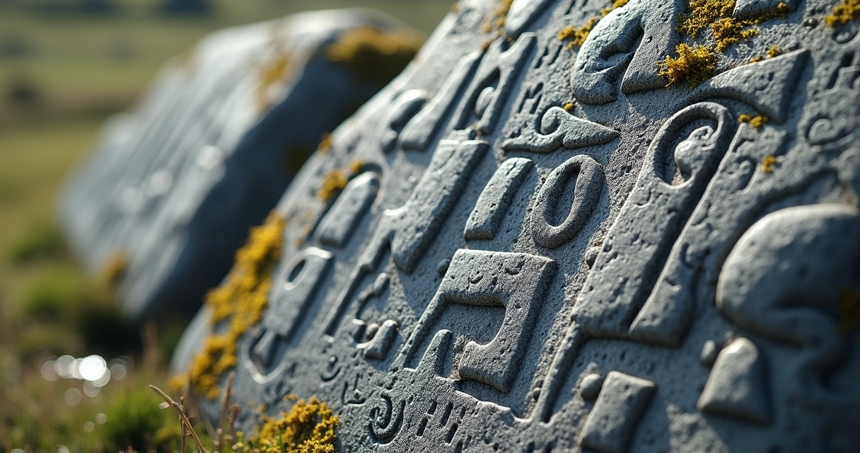 Close-up of the Rök Runestone inscription 