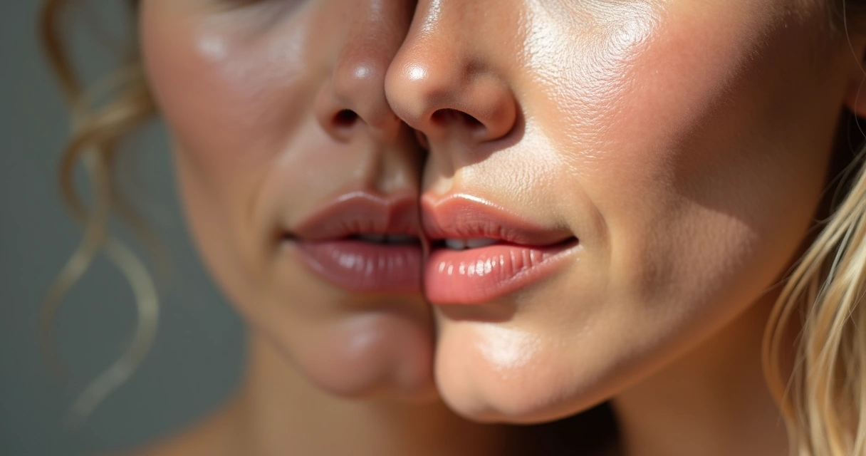Comparativo de rosto antes e depois de bioestimulador facial 