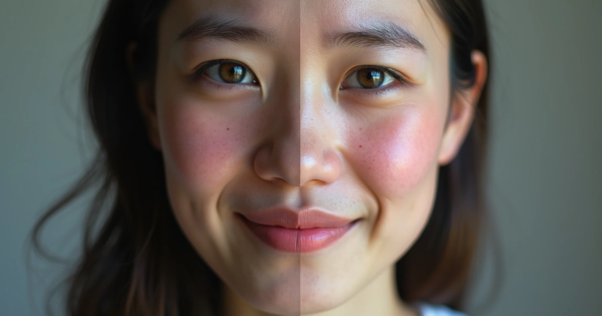 Rosto dividido, metade triste, metade feliz