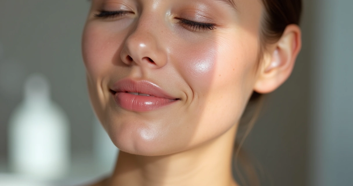 Pele facial feminina com viço e hidratação visível após preenchimento estético 