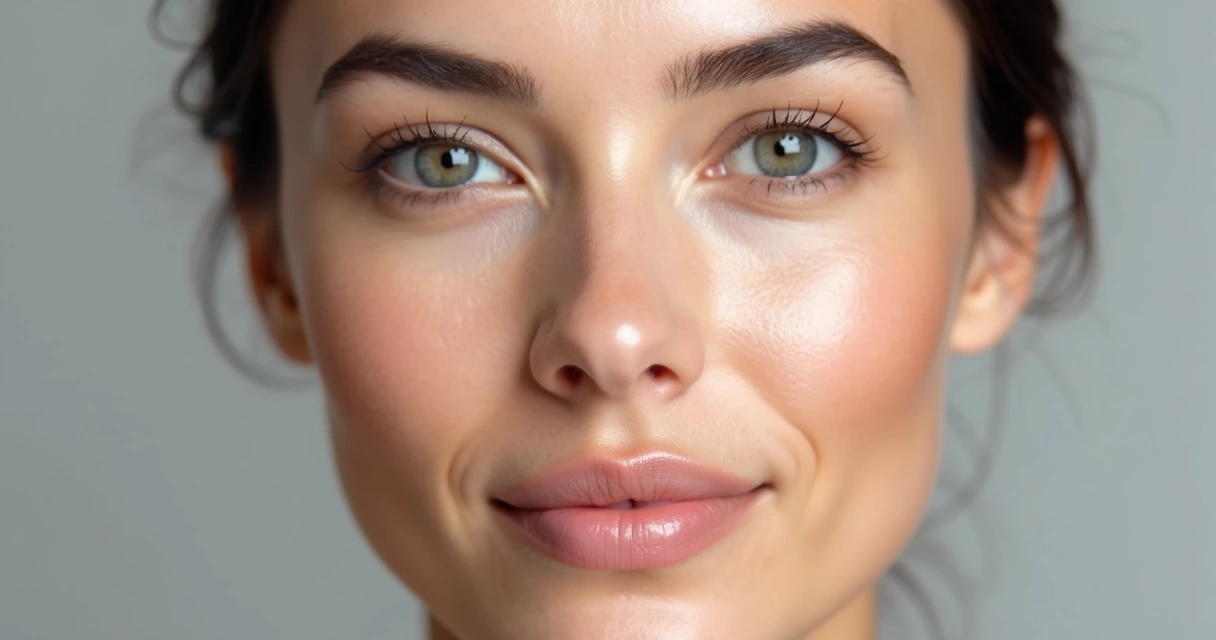 Rosto feminino com marcações dos pontos clássicos para aplicação de botox 