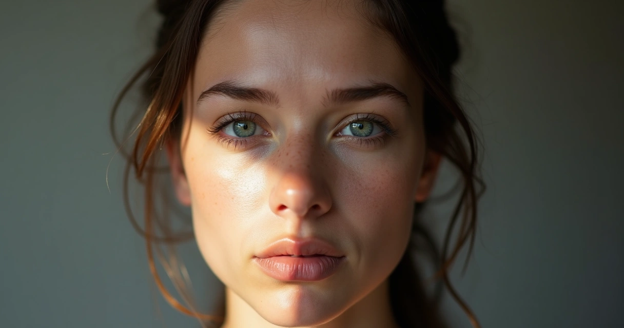 Rostro dividido mostrando calma y tensión emocional 