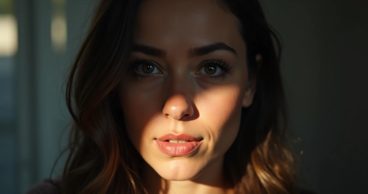 Rostro humano con una mitad iluminada y otra en sombra