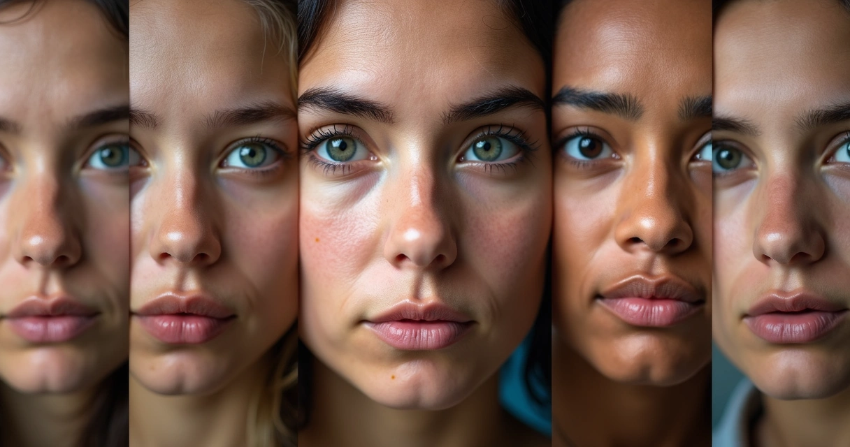 Collage de rostros mostrando distintas expresiones de consciencia