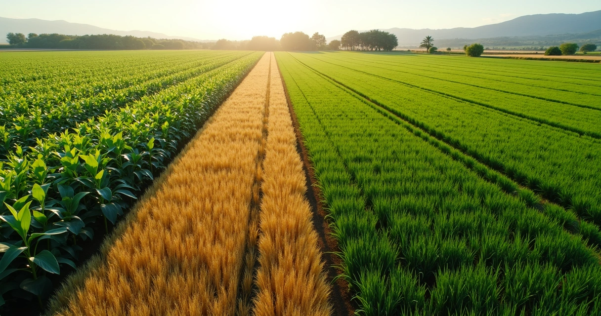 Campo dividido entre soja, milho e braquiária 