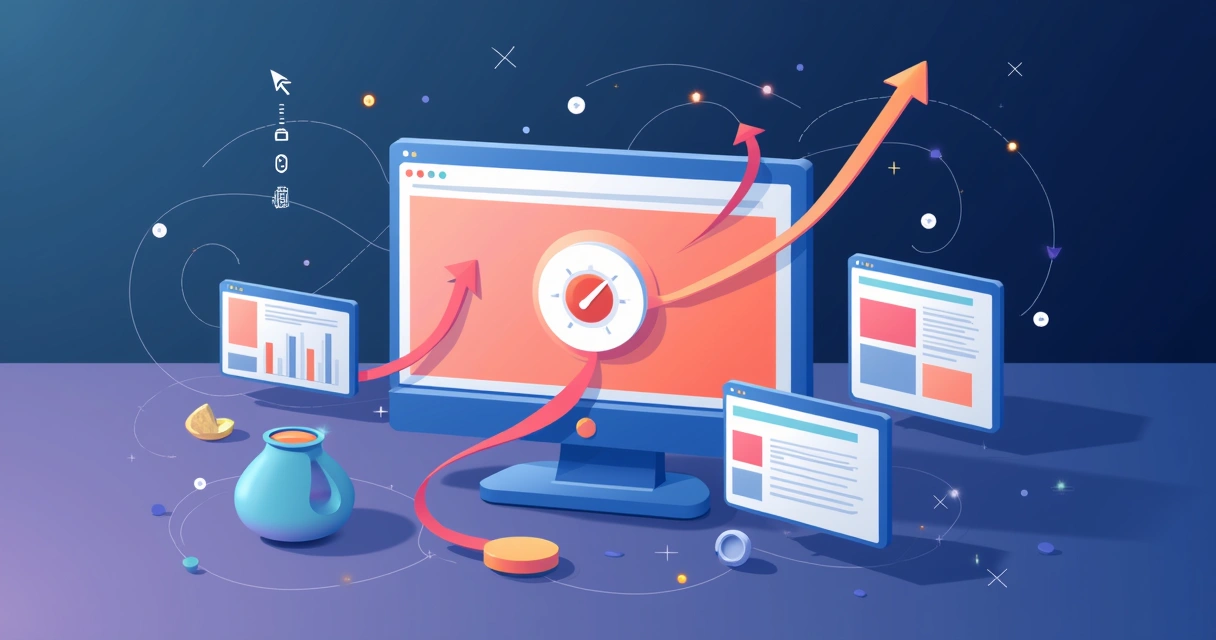 Dashboard ilustrando roteamento inteligente de cliques entre diferentes páginas web 
