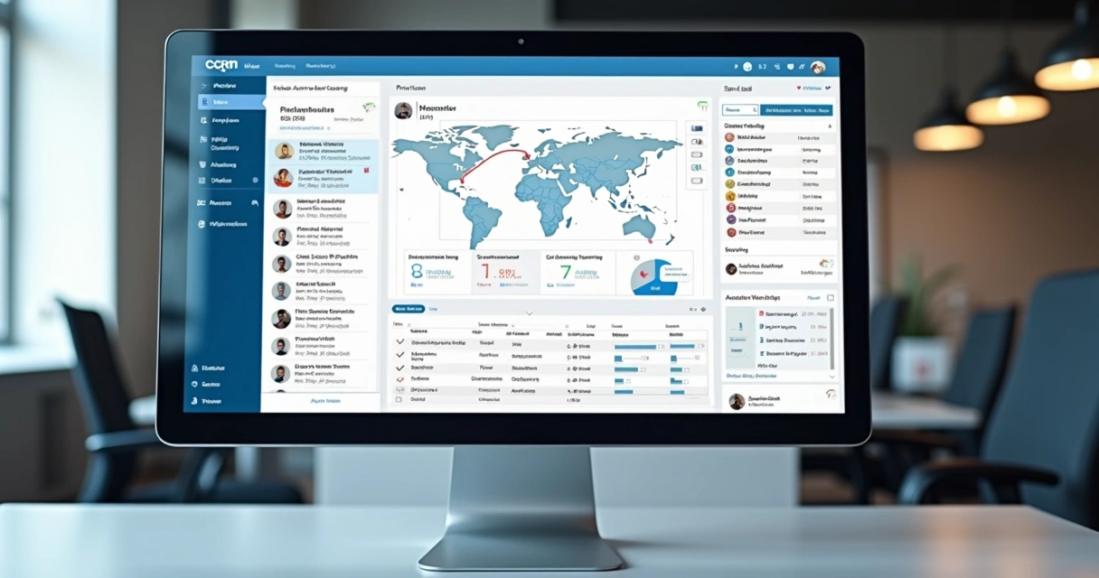 Tela de CRM com distribuição automática de leads entre equipes