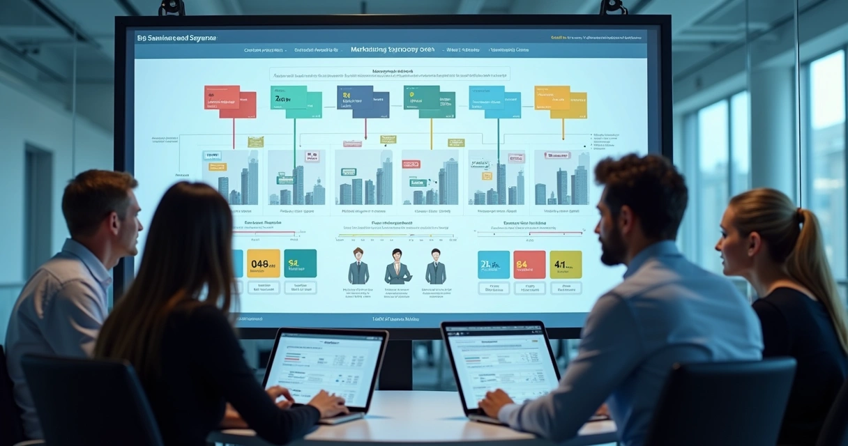 Equipe comercial recebendo leads segmentados em painel 