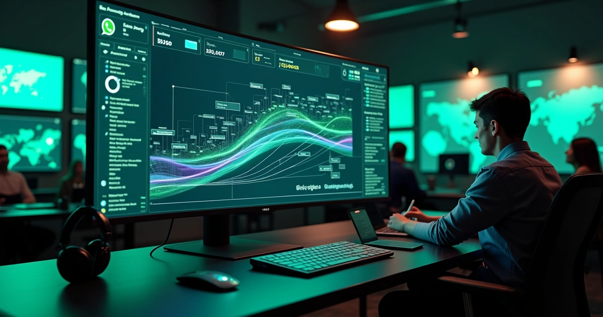 Dashboard mostrando roteamento ágil de mensagens do WhatsApp entre atendentes 