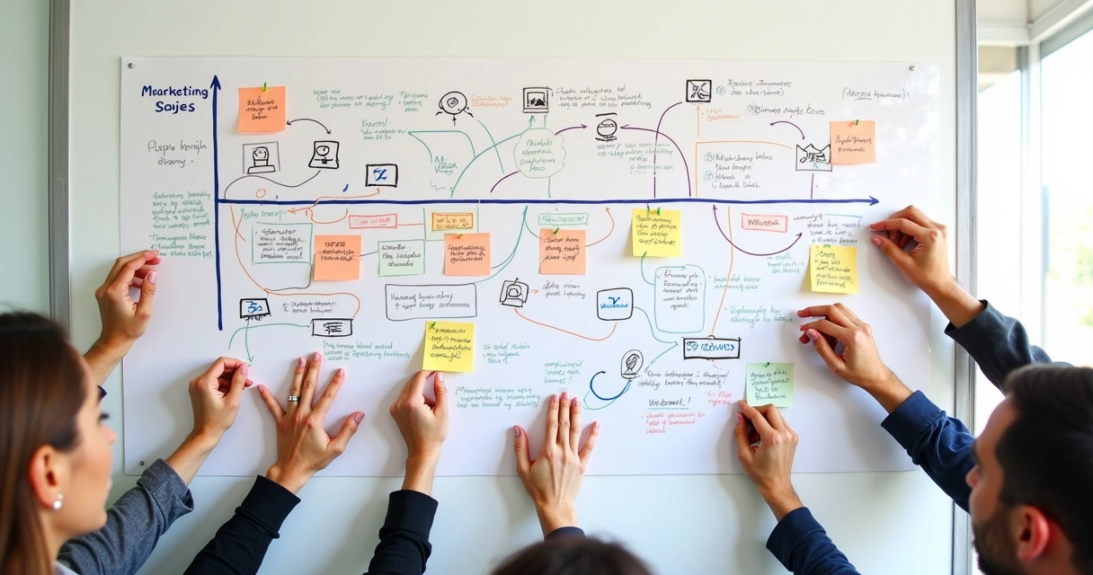 Cronograma visual de campanha multicanal 