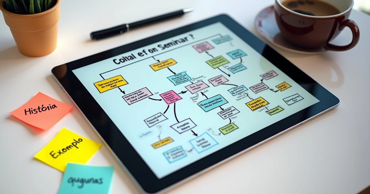 Roteiro digital desenhado para webinar 