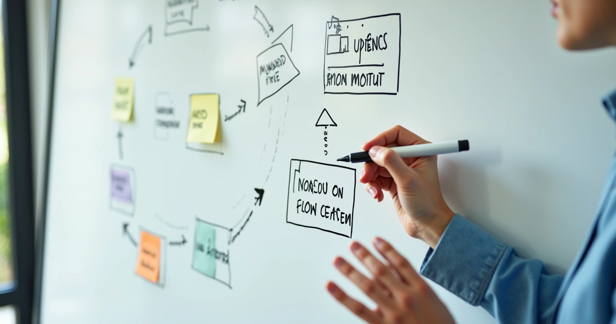 Quadro com roteiro de implementação de IA 